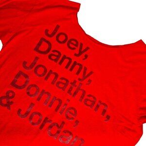 NKOTB Women's T Shirt Size 3X Joey Danny Jonathan Donnie & Jordan Red